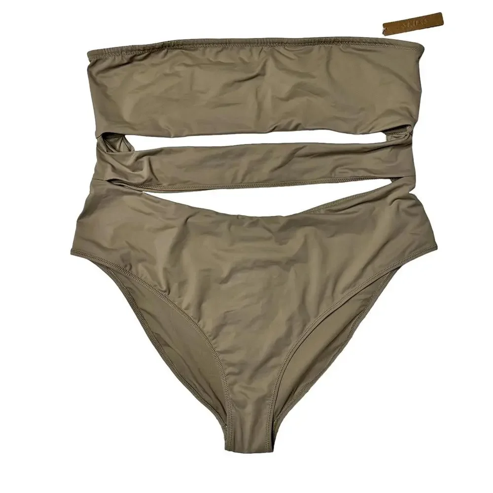 NWT Skims Swim Strapless Cut Out Monokini Swimsuit Desert Womens 4X
